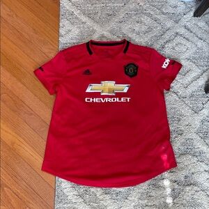 Adidas Kids Red Soccer Jersey with Black Accents